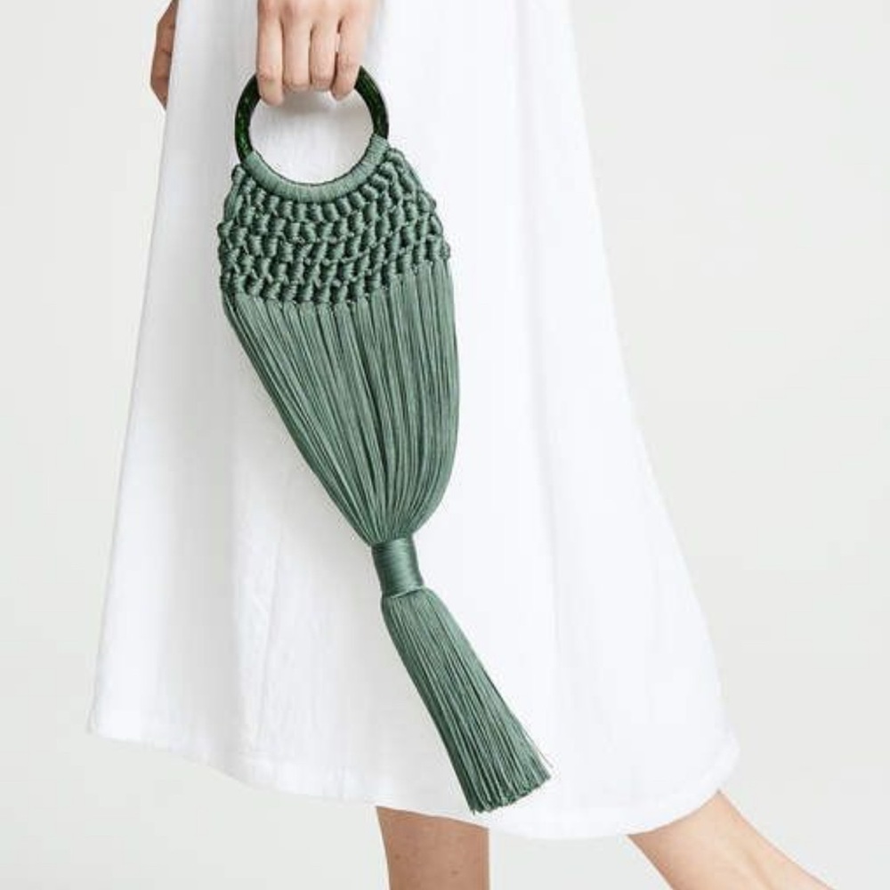Cult Gaia Emerald Green Tassel Bag